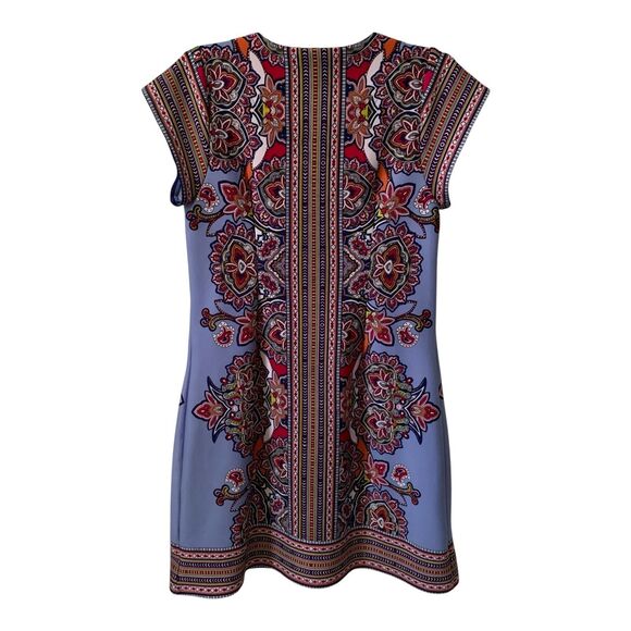 Melissa Paige Dress SZ PETITE SMALL Multi Colored Knee Length Stretch Front Zip - Picture 9 of 16